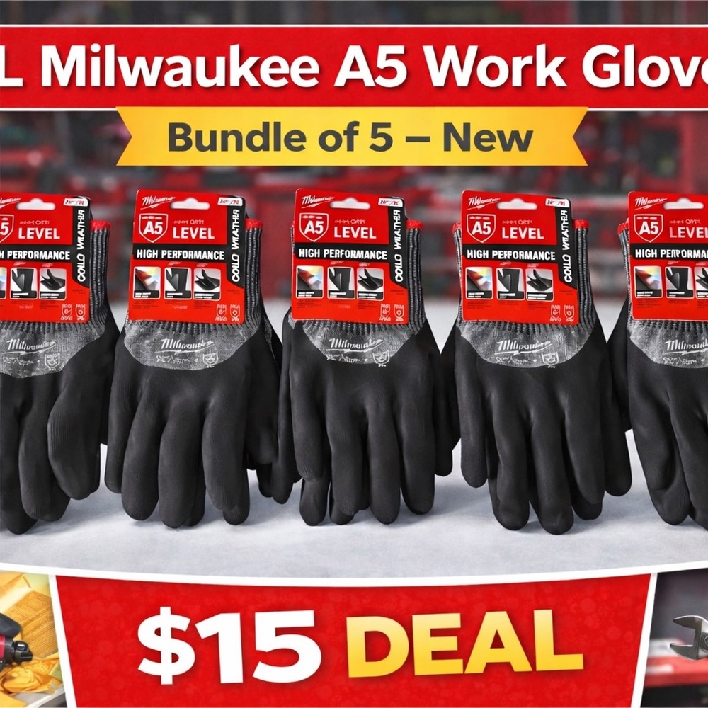 Milwaukee A5 High Performance Work Gloves - Black (Bundle of 5)